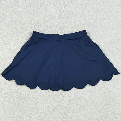 Baby Girls Navy Pockets Yoga Active Scallop Skirt Shorts Bottom GLK0236