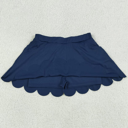 Baby Girls Navy Pockets Yoga Active Scallop Skirt Shorts Bottom GLK0236