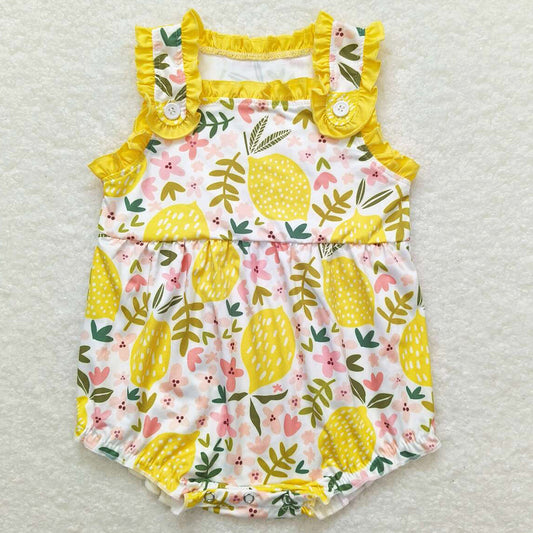 Baby Infant Girls Romper Lemon Buttons Summer Rompers SR1224