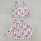 Baby Girls Clothes Bows Crayfishes Stripe Vest Top Skirt Short Yoga Active Clothes Sets GSD3626