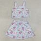 Sibling Baby Girls Bows Baseballs Softballs Top Skirt Short Team Yoga Active Scallop Clothes Sets