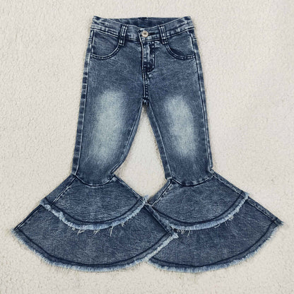 Hot Sale Baby Girls Jeans Pants Denim Bell Bottom Pants C5-15