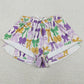 Adult Women Shorts Mardi Gras Bows Plaid Yoga Active Ruffle Shorts Bottoms SS0681 11.22