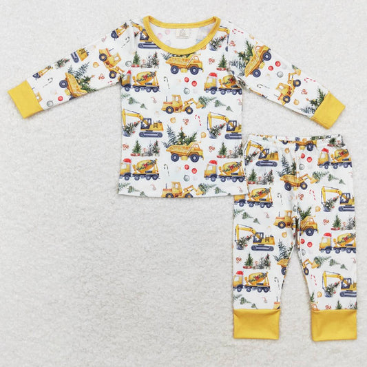 Baby Girls Pajamas Digger Christmas Tree Top Pants Bamboo Pajamas Sets BLP0649