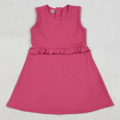 Baby Girls Dress Pink Sleeveless Yoga Active Shorts Knee Length Dresses GSD3740