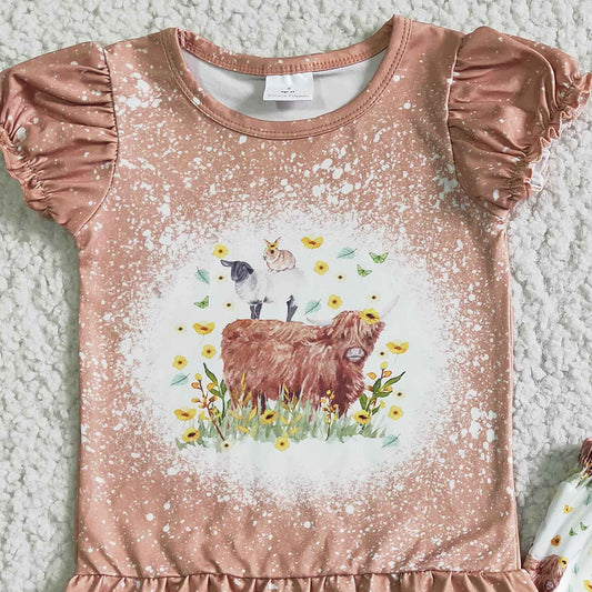 Fashion Baby Girls Clothes Set Cow Print Toddler Girls Clothing Summer Outfits GSSO0083
