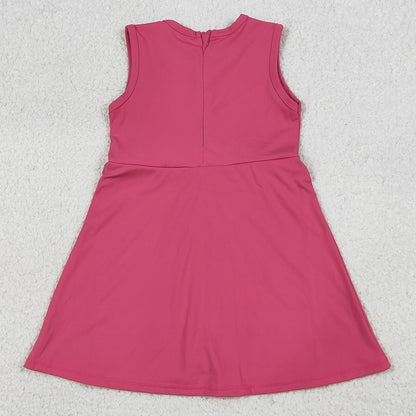 Baby Girls Dress Pink Sleeveless Yoga Active Shorts Knee Length Dresses GSD3740