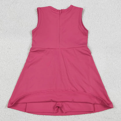Baby Girls Dress Pink Sleeveless Yoga Active Shorts Knee Length Dresses GSD3740
