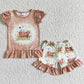 Fashion Baby Girls Clothes Set Cow Print Toddler Girls Clothing Summer Outfits GSSO0083