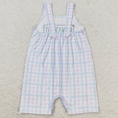 Baby Infant Boys Rompers Mama's Boy Checkered Summer Straps Rompers SR1092