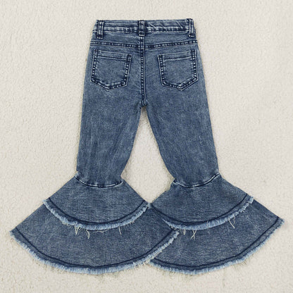 Hot Sale Baby Girls Jeans Pants Denim Bell Bottom Pants C5-15