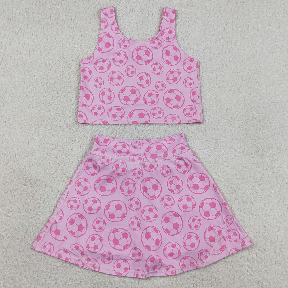 Baby Girls Clothes Football Athletic Active Wear Top Shorts Skirts Sets GSD1468