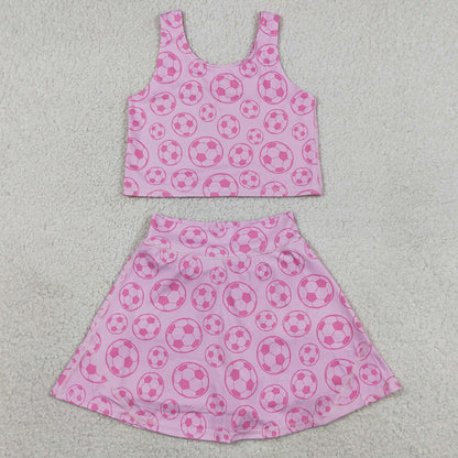 Baby Girls Clothes Football Athletic Active Wear Top Shorts Skirts Sets GSD1468