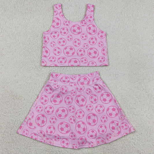 Baby Girls Clothes Football Athletic Active Wear Top Shorts Skirts Sets GSD1468