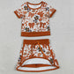 Sibling Baby Girls Short Sleeve Bows Footballs Top Skirt Shorts Team Clothes Sets