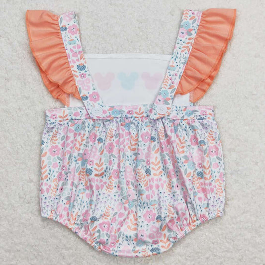 Baby Infant Girls Rompers Floral Flutter Sleeve Rompers SR1138