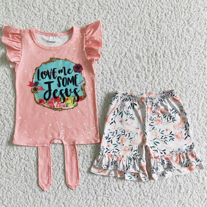 Fashion Baby Girls Clothes Summer Boutique Girls Clothing Set Wholesale Children Clothes GSSO0029