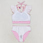 Baby Girls Swimsuits Summer Pink Top Bummie 2pcs Swimsuits S0291