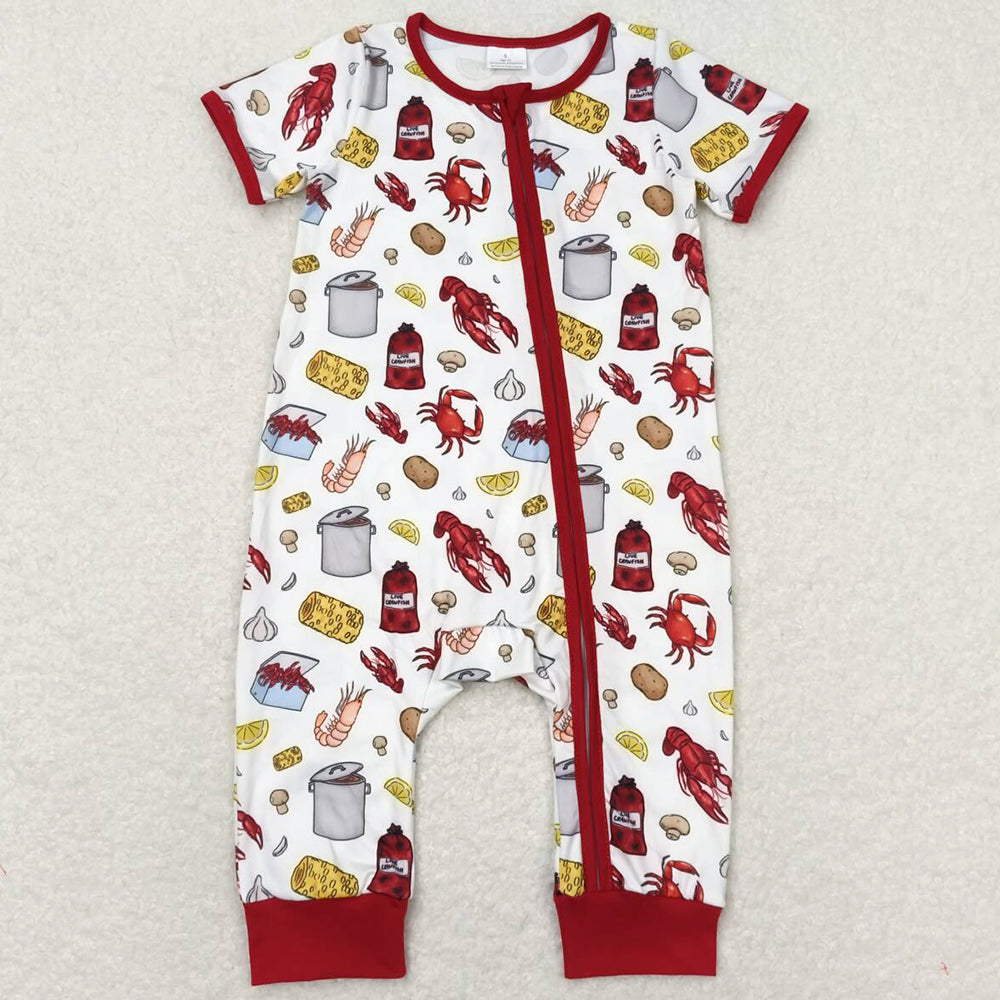 Baby Boys Rompers Crawfish Zip Short Sleeve Summer Rompers SR1339