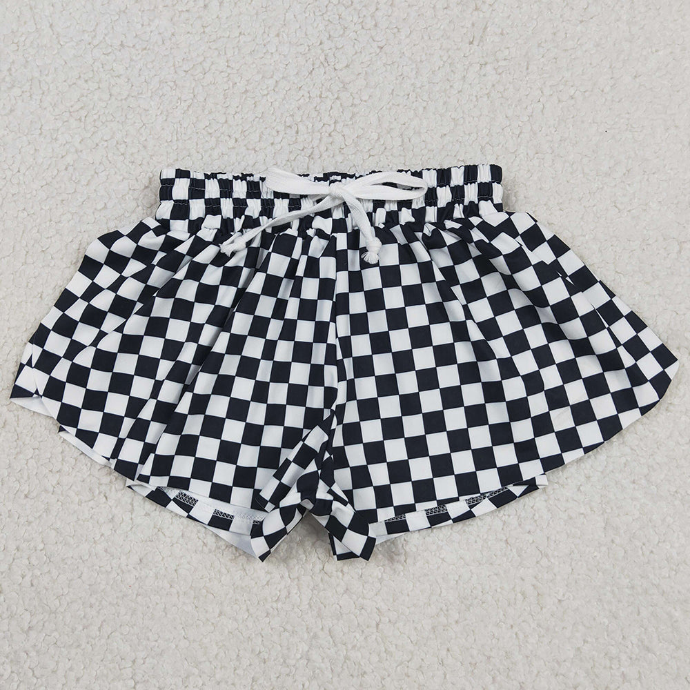 Baby Girls Shorts White Black Checked Yoga Active Butterfly Shorts Bottom SS0865