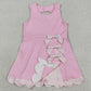 Baby Girls Dress Pink Sleeveless Bows Yoga Ruffle Shorts Scallop Knee Length Dresses GSD3315