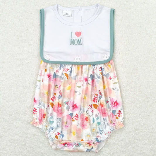 Baby Infant Girls Romper I Love Mom Floral Summer Rompers SR0989