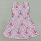 Baby Girls Dress Pink Stripe Bows Castles Yoga Active Short Knee Length Dresses GSD3815