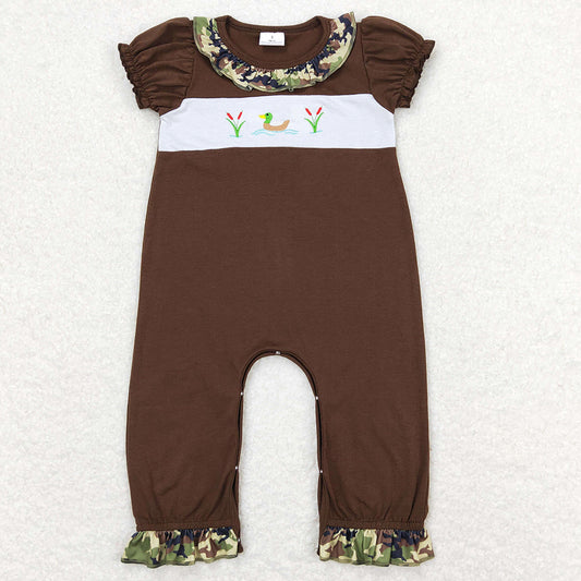 Baby Infant Girls Romper Duck Navy Camo Short Sleeve Rompers SR0582