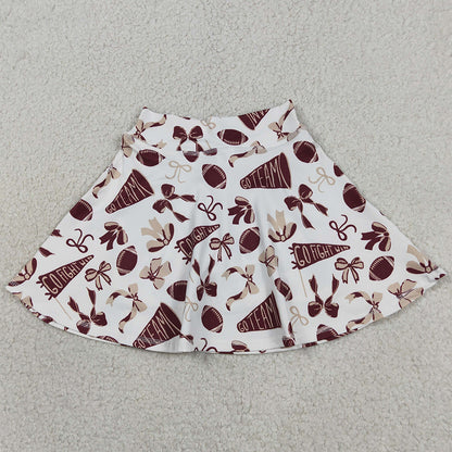 Baby Girls Skirts Dark Red Bows Go Team Yoga Skirt Shorts Bottom GLK0139