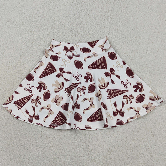 Baby Girls Skirts Dark Red Bows Go Team Yoga Skirt Shorts Bottom GLK0139