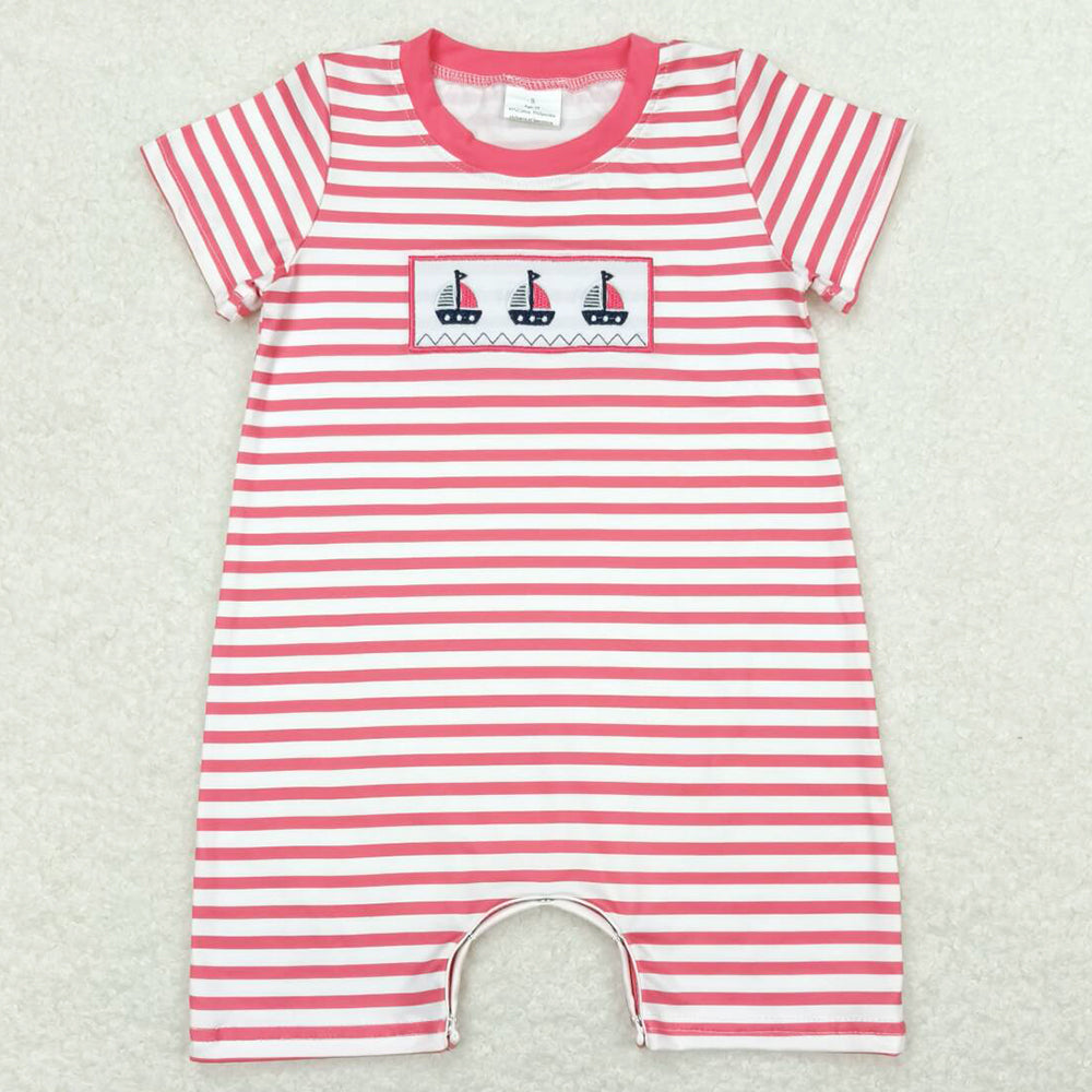 Baby Infant Boys Romper Boats Stripes Short Sleeve Summer Rompers SR1028