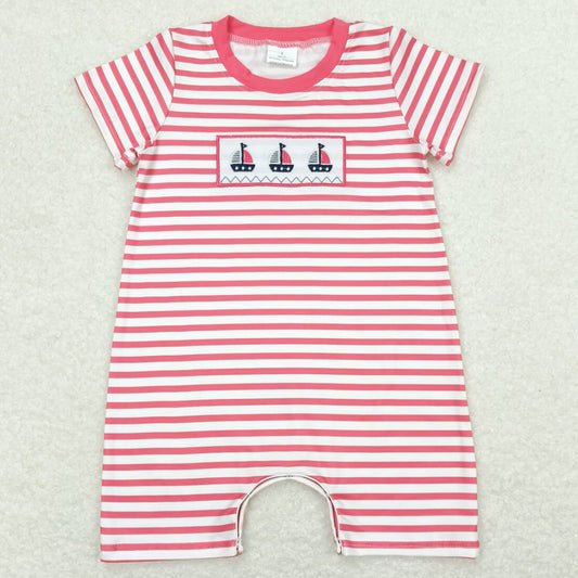 Baby Infant Boys Romper Boats Stripes Short Sleeve Summer Rompers SR1028