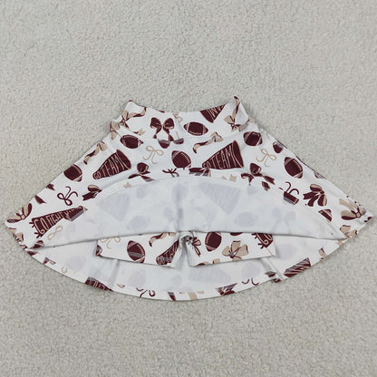 Baby Girls Skirts Dark Red Bows Go Team Yoga Skirt Shorts Bottom GLK0139