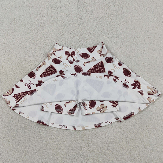 Baby Girls Skirts Dark Red Bows Go Team Yoga Skirt Shorts Bottom GLK0139