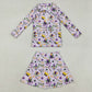 Baby Girls Mardi Gras Stripe Anchor Masks Zip Pullovers Skirt Shorts Yoga Active Clothes Set GLD1415 11.21