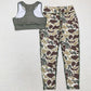 Adult Women Yoga Green Vest Top Camo Pants Yoga Sports Clothes Sets GSPO1665