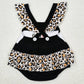 Baby Infant Girls Rompers I Love Dad Black Leopard Ruffle Rompers SR1147