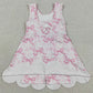 Baby Girls Dress Pink Bows Floral Yoga Activity Short Scallop Knee Length Dresses GSD2572