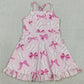 Baby Girls Clothes Strap Pink Bows Baseballs Activity Wear Yoga Knee Length Dresses GSD2567