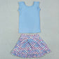 Baby Girls Clothes Blue Vest Mermaid Pockets Skirt Shorts Yoga Active Clothes Sets GSD3775