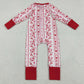 Baby Girls Rompers Hearts Flowers Valentines Two Way Zip Convertible Rompers LR2884 12.23