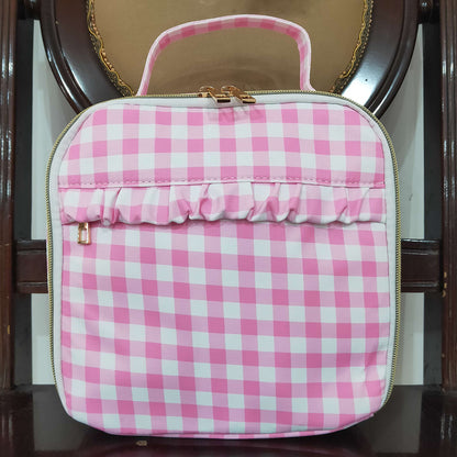 Baby Girls Pink Checkered Lunch Dinnder Picnic Thermal Bags Boxes BA0283