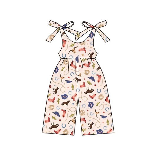 Preorder (moq 5)Baby Girls Pink Strap Boots Cactus Jumpsuits 4.25