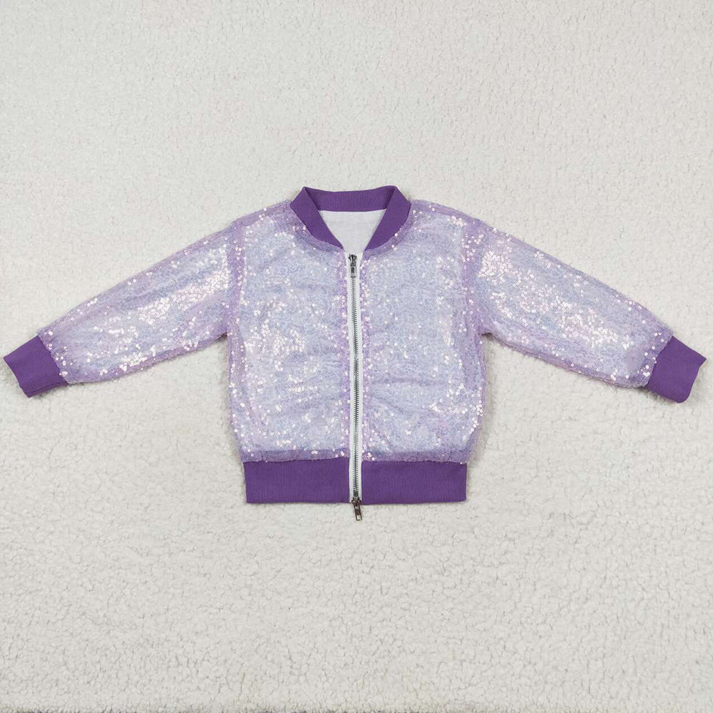 Baby Girls Coat Lavender Long Sleeve Sequin Jackets GT0559