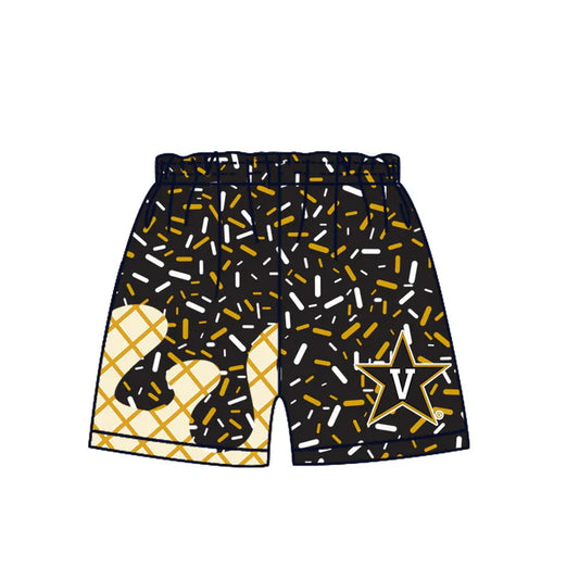 Preorder MOQ 5 pcs V black ice cream sprinkle boys team shorts 8.20