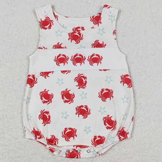 Baby Girls Rompers Crabs Straps Red Checkered Rompers  SR1186 SR1185