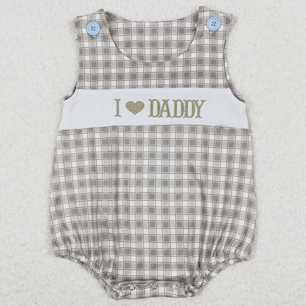 Baby Infant Boys Romper Checkered I Love Daddy Rompers SR1120