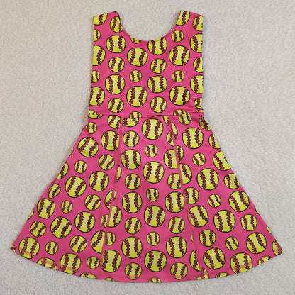 Baby Girls Dress Sleeveless Softballs Yoga Active Shorts Knee Length Dress GSD3800