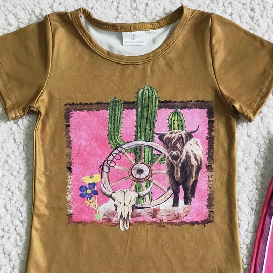 Kids Clothes Girls Outfits Boutique Baby Girl Clothes Cactus Toddler Girls Clothing Set GSPO0069