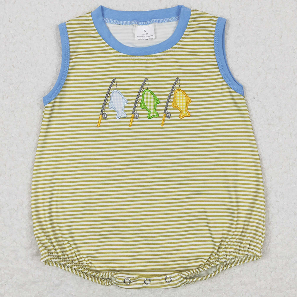 Baby Boys Rompers Stripes Fishing Summer Spring Sleeveless Rompers SR1281